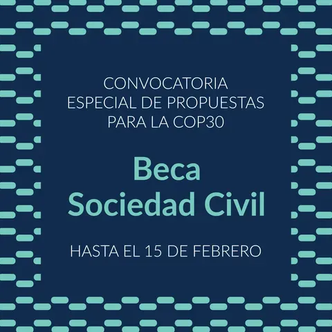 Convocatoria especial de propuestas para la COP30. Beca Sociedad Civil. HASTA EL 15 DE FEBRERO.